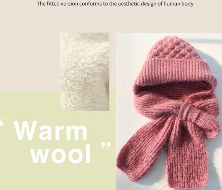 Women's Fleece-lined Scarf And Hat Winter Warm Knitted Hat Scarf-Women's Outerwear 2023-Zishirts