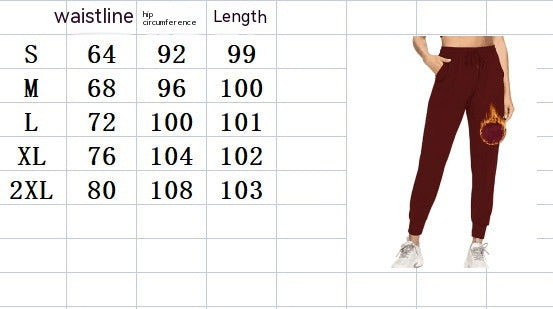 Cashmere Lining Leisure Sports Pocket Yoga Pants-Women's Outerwear 2023-Zishirts