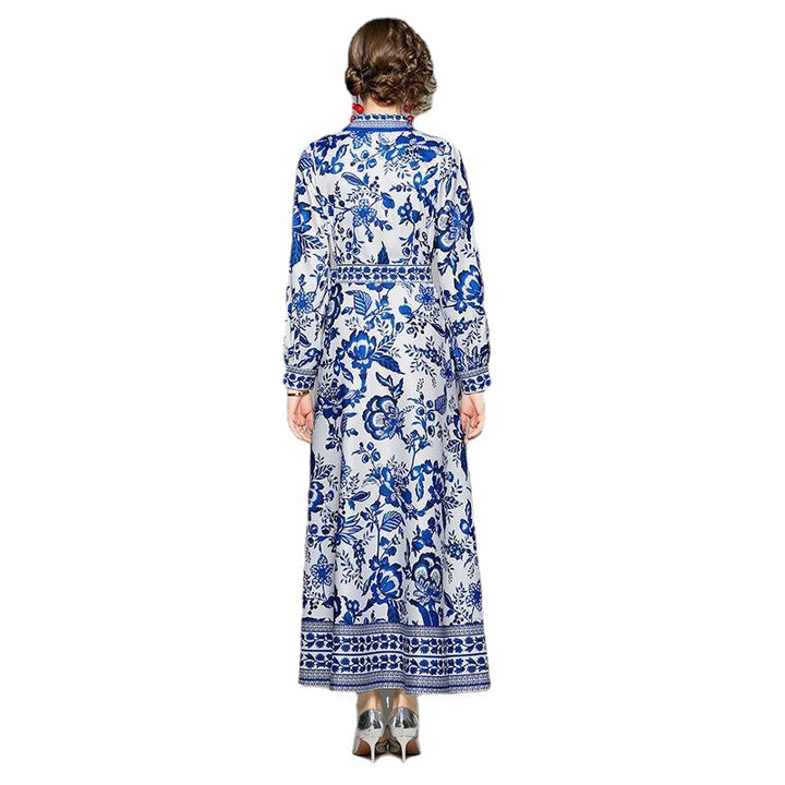 Women's Printed Long Sleeve Dress-Women's Outerwear 2023-Zishirts