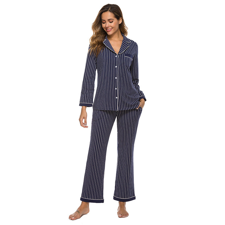 Women's Cardigan Striped Polka Dot Long Sleeve Trousers Homewear Pajamas-Women's Outerwear 2023-Zishirts