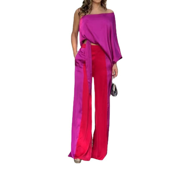 Summer Women's Solid Color Top Pants Suit Fashion-Women's Outerwear 2023-Zishirts