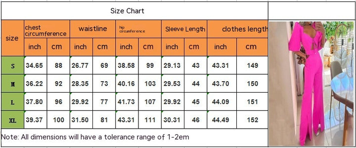 Summer Fashion V-neck Half Sleeves Midriff Outfit Loose Solid Color Jumpsuit-Women's Outerwear 2023-Zishirts