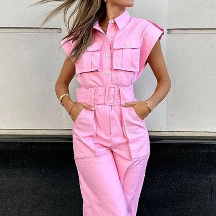 Fashionable Off-shoulder Collar Waist Jumpsuit For Women-Women's Outerwear 2023-Zishirts