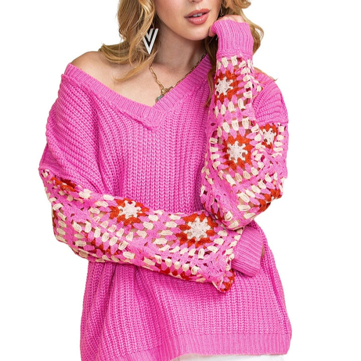 Pullover Long Sleeve Top Women's Casual All-match Crocheted Knitted Sweater-Women's Outerwear 2023-Zishirts