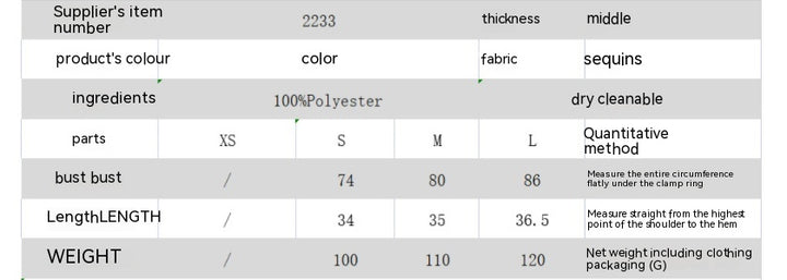 Women's Clothing All-matching Pullover Fashionable Sequins Stitching Slim-fit Crop-top-Women's Outerwear 2023-Zishirts