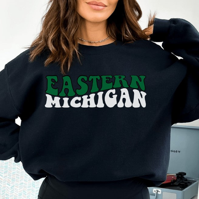 European And American Letter Print East Michigan Sweatshirt-Women's Outerwear 2023-Zishirts