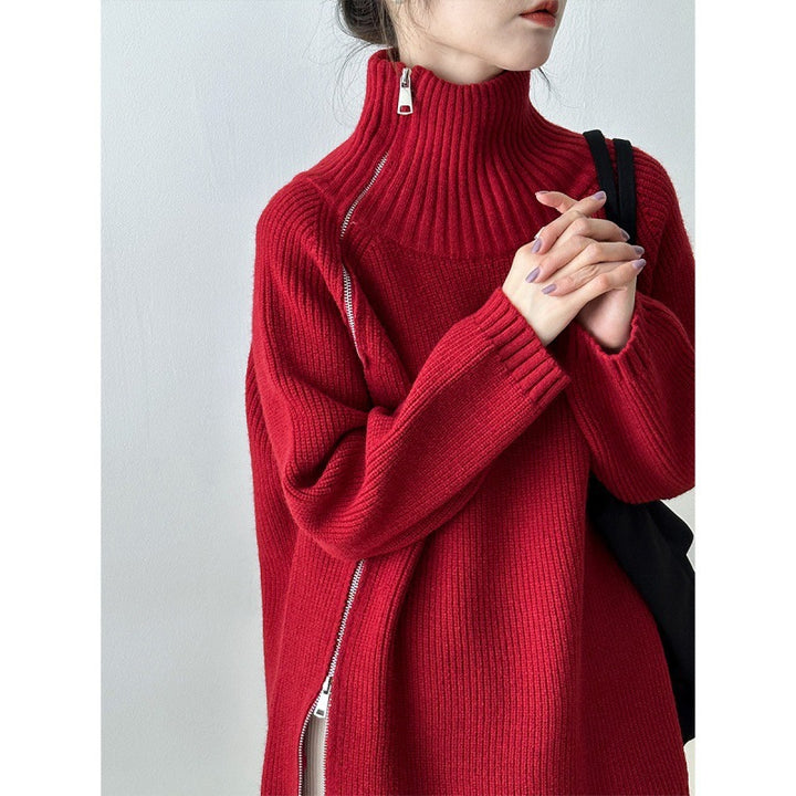 Loose High Collar Bottoming Sweater Korean Simple Top For Women-Women's Outerwear 2023-Zishirts