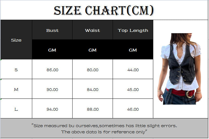 European And American Fashion Slim Fit Denim Vest-Women's Outerwear 2023-Zishirts