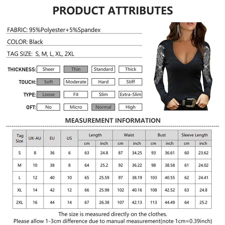 V-neck Printed Long-sleeved Top Women-Blouses & Shirts-Zishirts