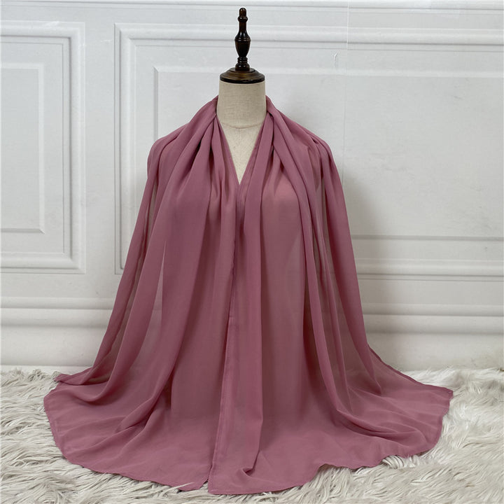 Solid Color Robe Fashion Chiffon Turban-Scarves & Wraps-Zishirts