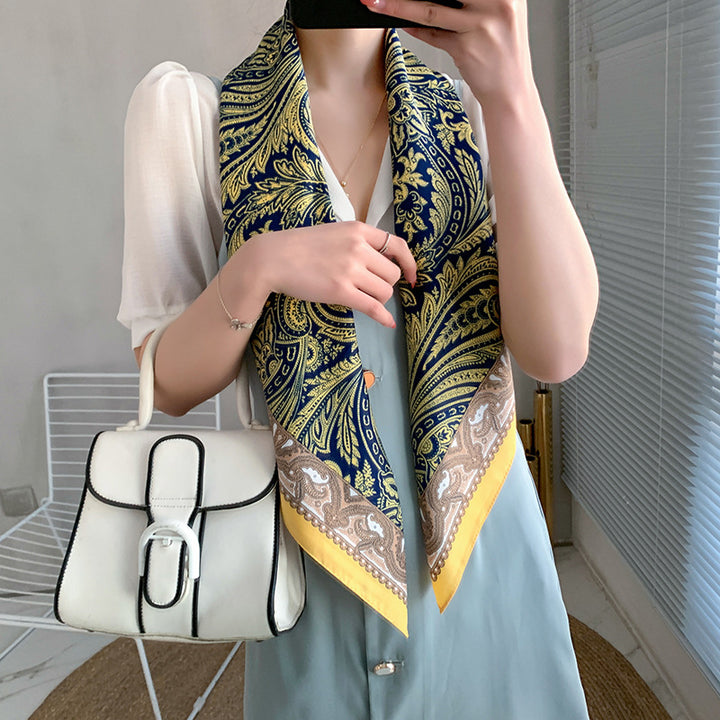 New 90cm Twill Silk Large Square Women's Shawl-Scarves & Wraps-Zishirts