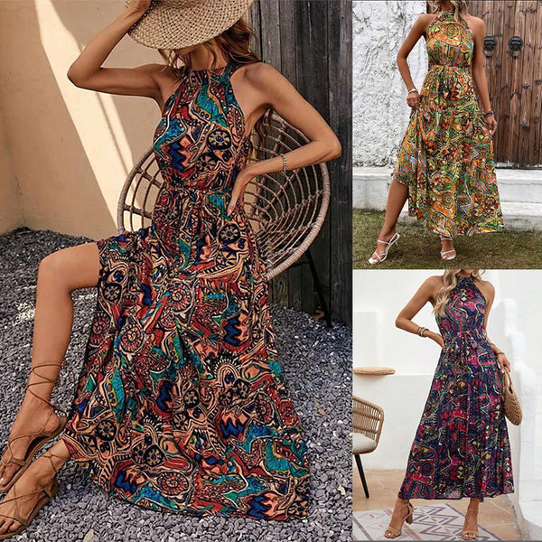 Graceful And Fashionable High Waist Dress Bohemian Dress-Lady Dresses-Zishirts