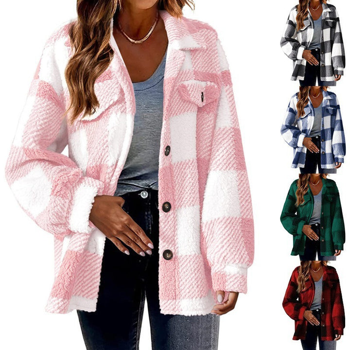 Women's Fashion Jacket Button Plush Coat-Women's Outerwear 2023-Zishirts