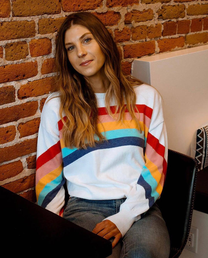 Spring And Summer Rainbow Pullover Casual Long Sleeve Sweatshirt-0-Zishirts