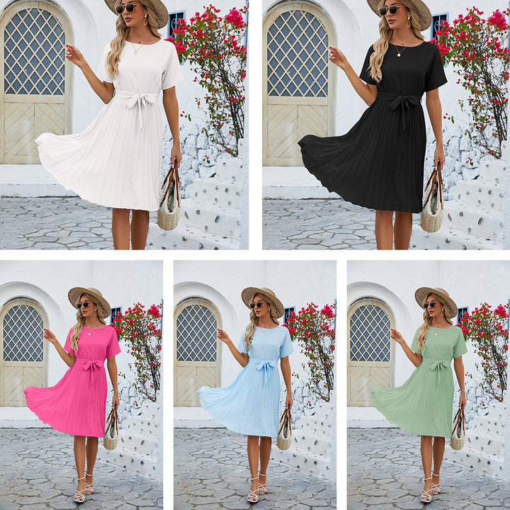 Fashion New Round Neck Dress Women-Womens 2024 March-Zishirts