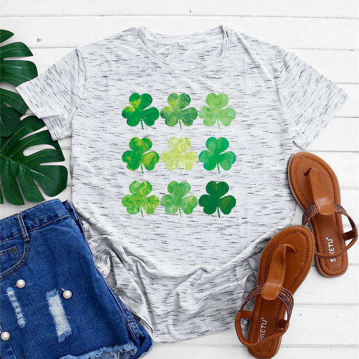 St Patrick's Day Cotton Women's Short Sleeve-Blouses & Shirts-Zishirts