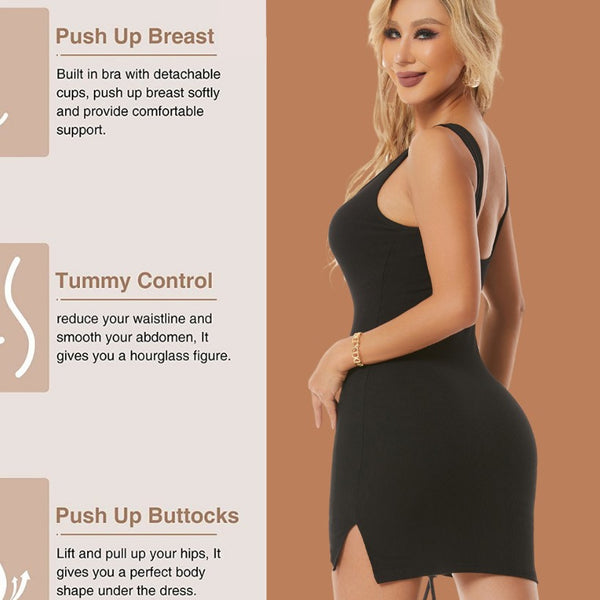 European And American Tank Top Split Body Shaped Skirt-Lady Dresses-Zishirts