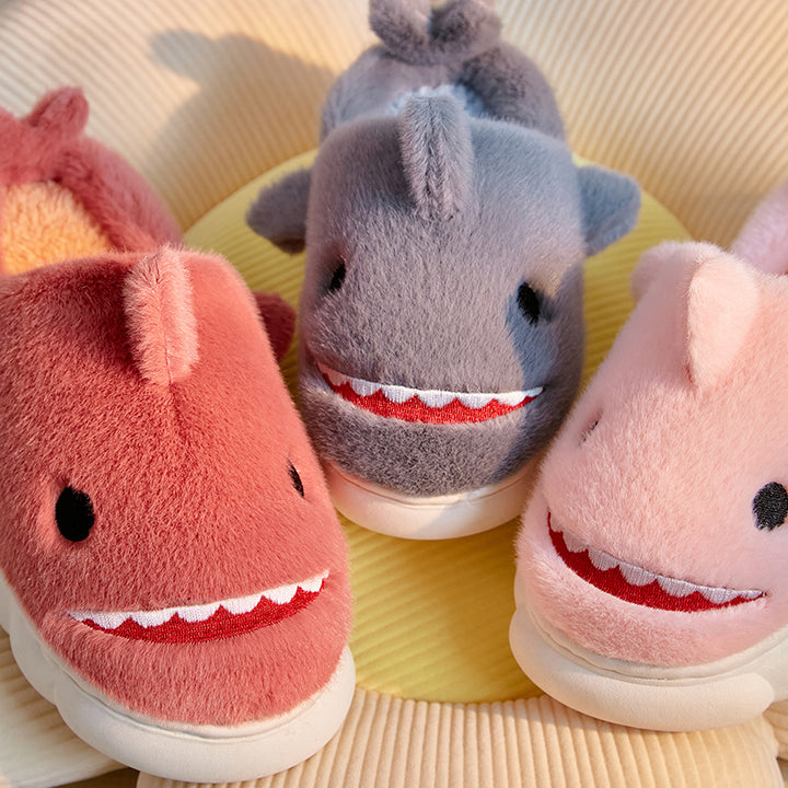 Children's Fashionable Simple And Cute Shark Cotton Slippers-Womens Footwear-Zishirts