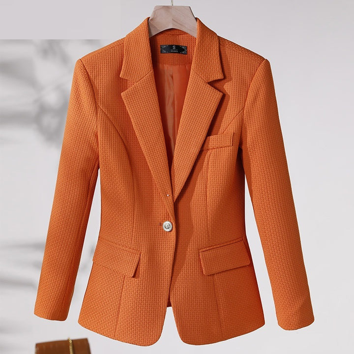 Women's Casual Solid Color Suit Collar Jacket-Jackets-Zishirts