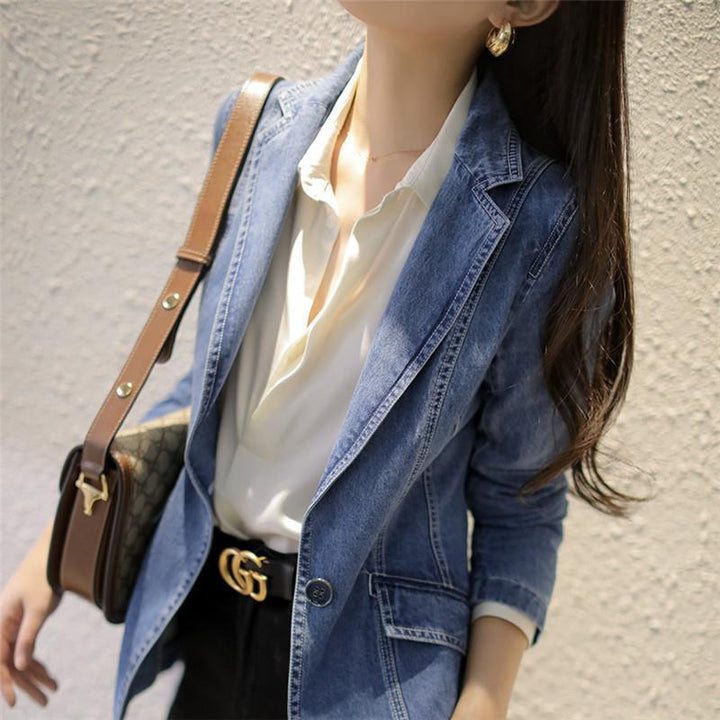 Denim Suit Jacket For Women Spring And Autumn New-Womens 2024 March-Zishirts