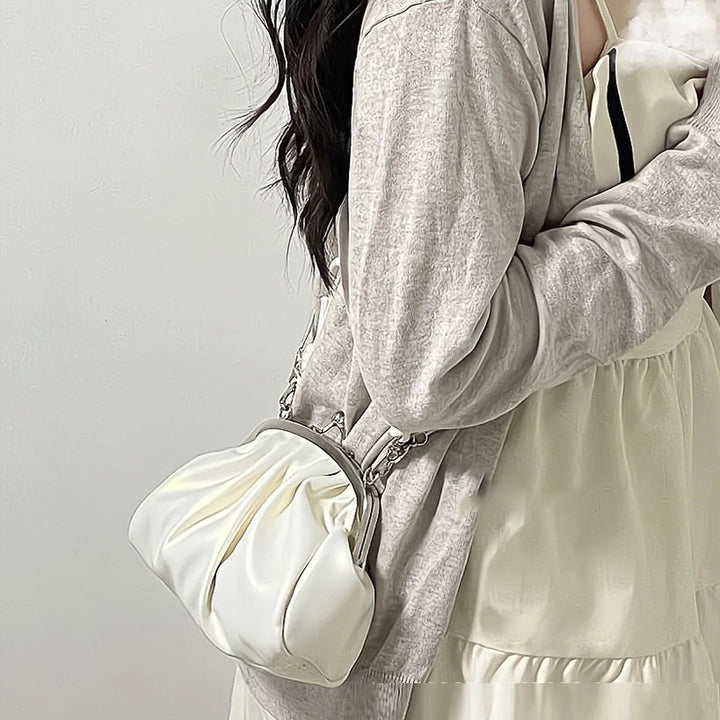 Casual Fashion Cloud Portable Cute Pleated Clip Bag-Women's Bags-Zishirts