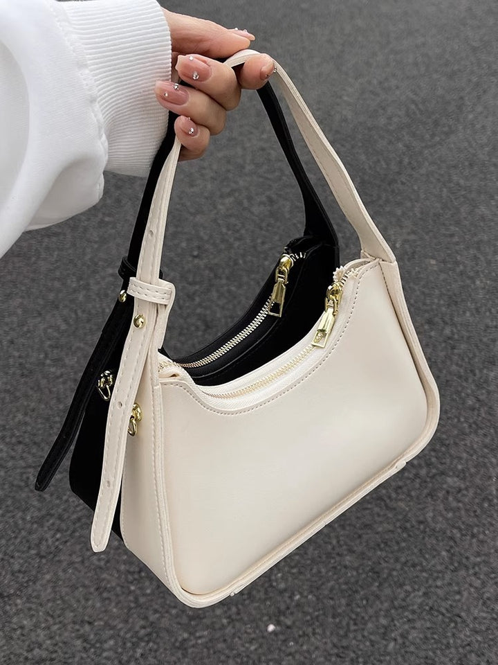 Versatile Handheld White Shoulder Bag-Women's Bags-Zishirts