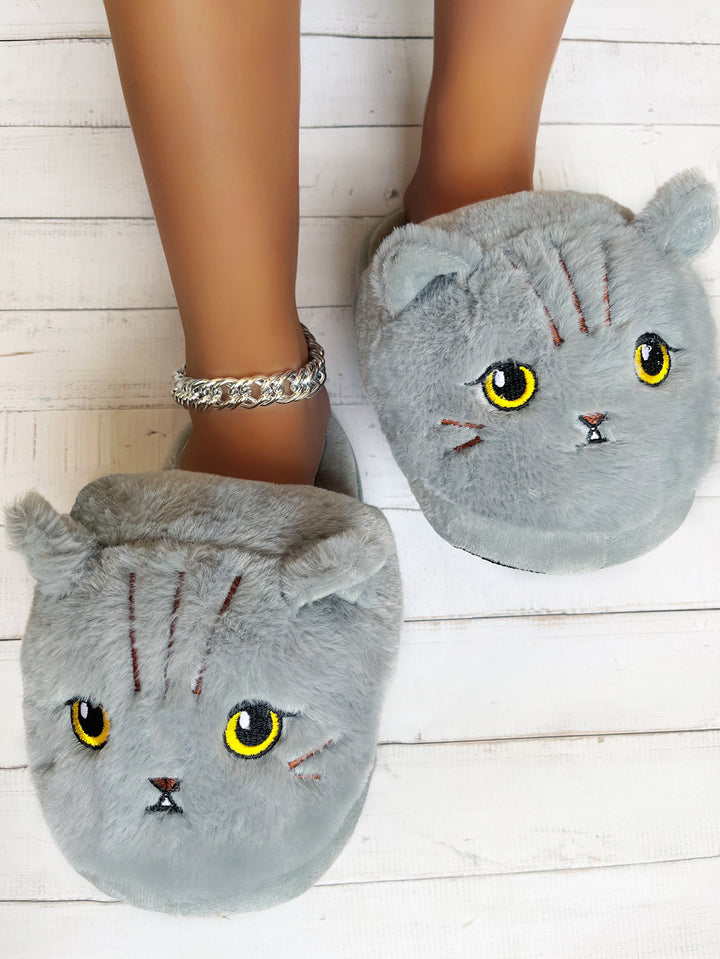 Cute Cartoon Coffee Cat Half Slippers-Womens Footwear-Zishirts