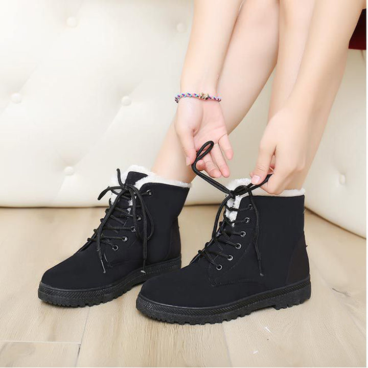 Winter Snow Boots With Warm Plush Ankle Boots For Women Shoes-Womens Footwear-Zishirts