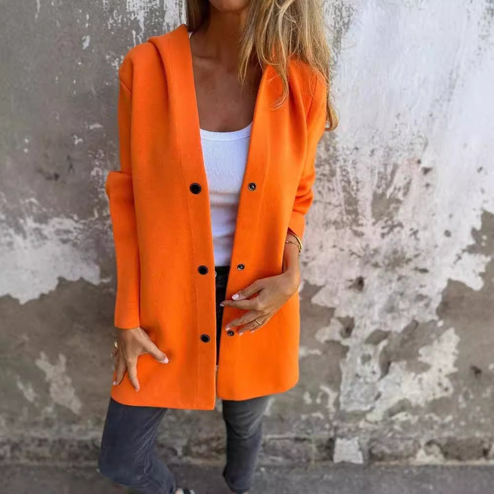 Casual Hooded Single-Breasted Cardigan Fashion Loose Solid Color Jacket Spring And Autumn Women's Clothing-Jackets-Zishirts