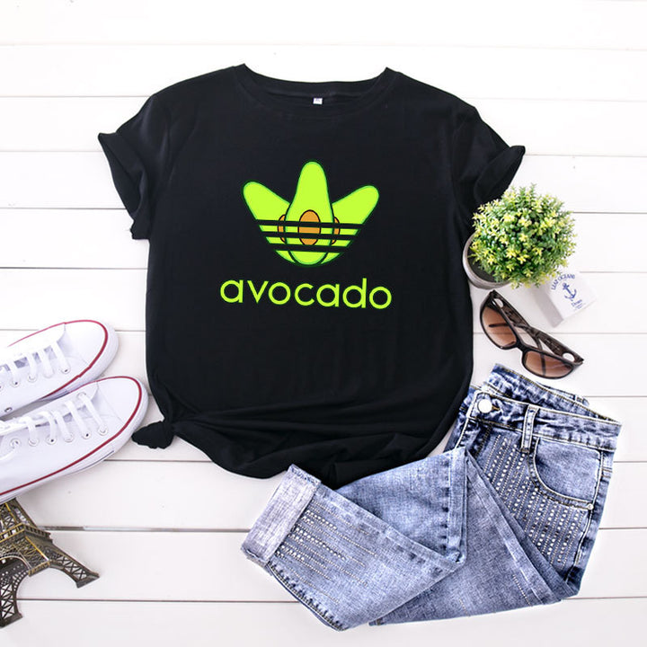 Creative Funny Avocado Casual Short-sleeved Women's T-shirt-Blouses & Shirts-Zishirts