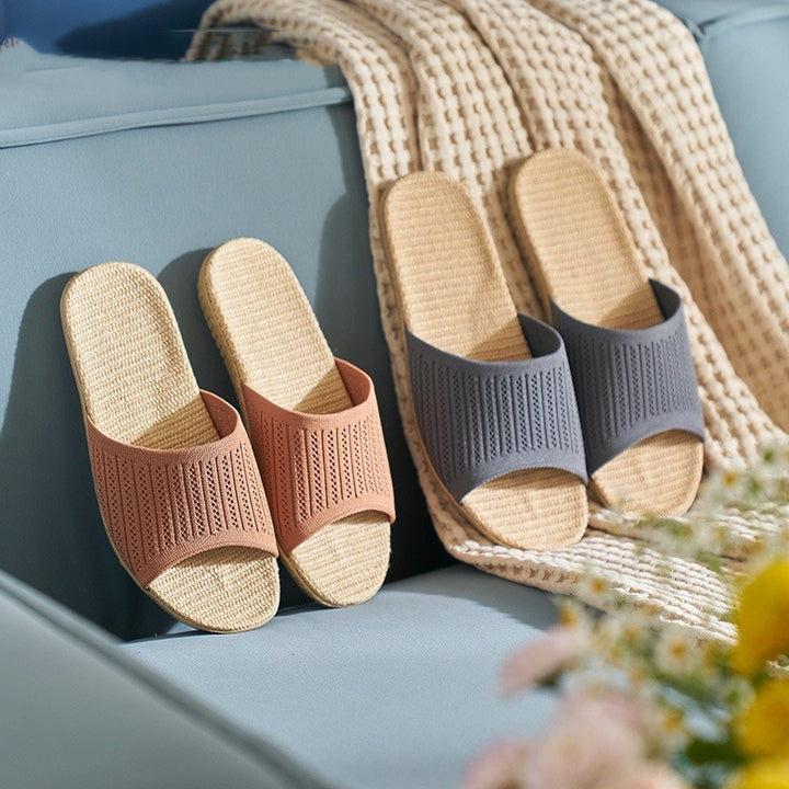 Flying Weaving Linen Slippers Female-Womens Footwear-Zishirts