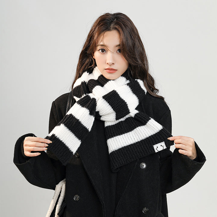 Korean Version Of The Autumn And Winter Knitted Scarf Female Cute-Scarves & Wraps-Zishirts