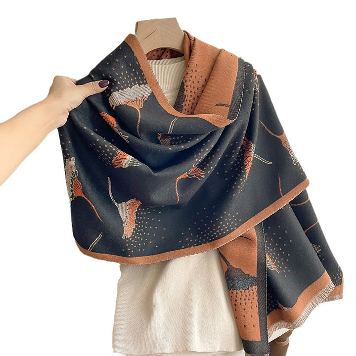 Cashmere-like Thick Warm Tassel Decorative Scarf-Scarves & Wraps-Zishirts