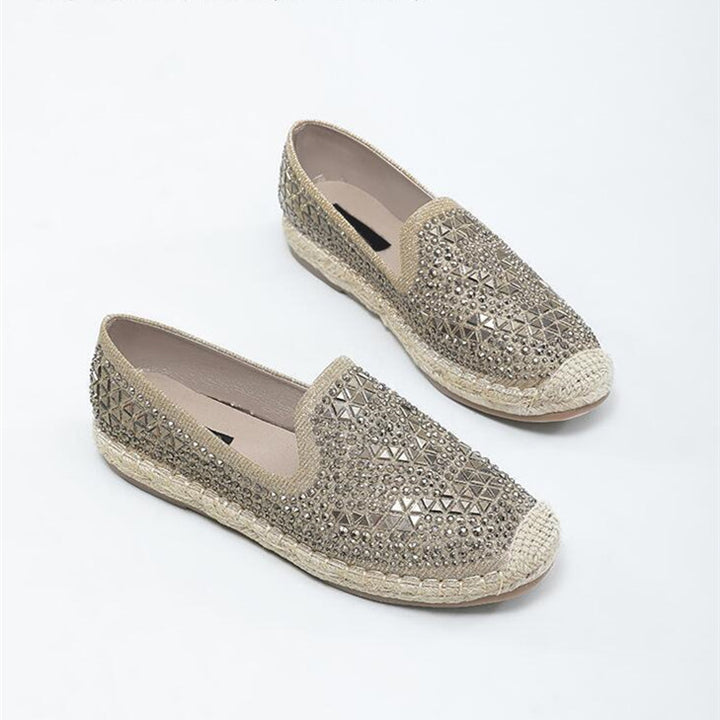 Women's Fashion Simple Sequins Full Diamond Flat Shoes-Womens Footwear-Zishirts