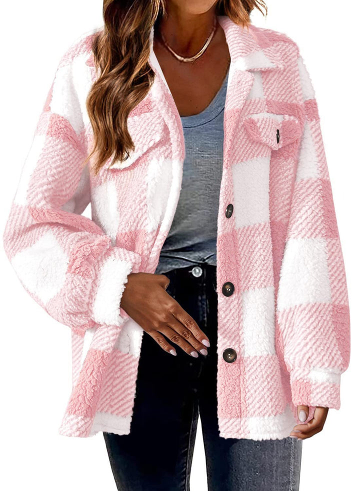 Women's Fashion Jacket Button Plush Coat-Women's Outerwear 2023-Zishirts