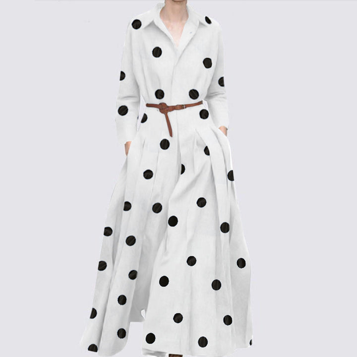 Women's Elegant Polka Dot Leisure Holiday Dress-Lady Dresses-Zishirts