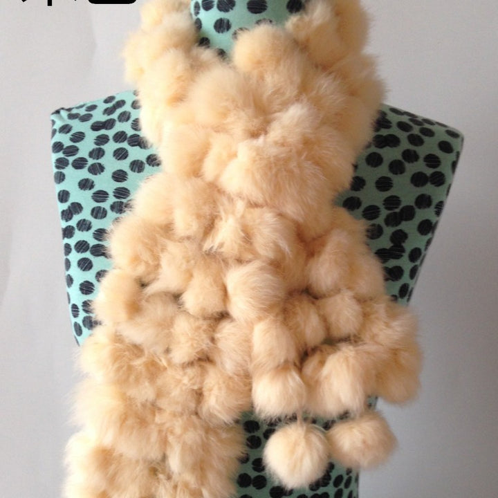 Four-row Ball Rabbit Fur Scarf-Scarves & Wraps-Zishirts