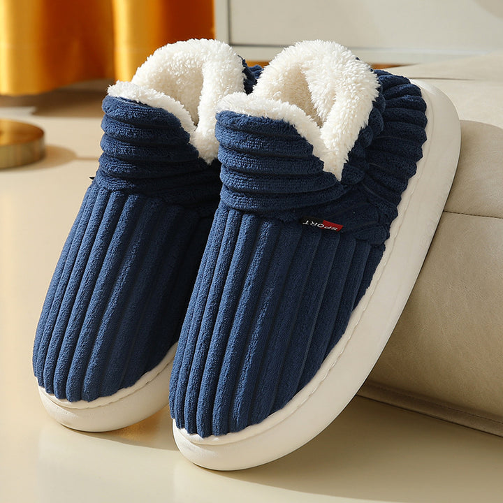 Men Winter New Women Cotton Slippers Outdoor Fashion Couple Slippers Warm Indoor Bedroom Cotton Plush Shoes Fleece Fluffy-Womens Footwear-Zishirts