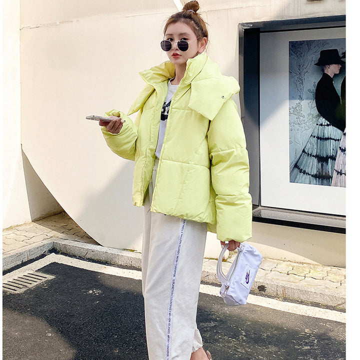 Puffy Hooded Bread Short Cotton-padded Jacket For Women Thick Loose-Women's Outerwear 2023-Zishirts