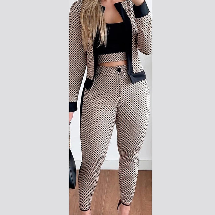 Street Hipster Women's Vest Cardigan Leggings Three-piece Suit-Women's Outerwear 2023-Zishirts