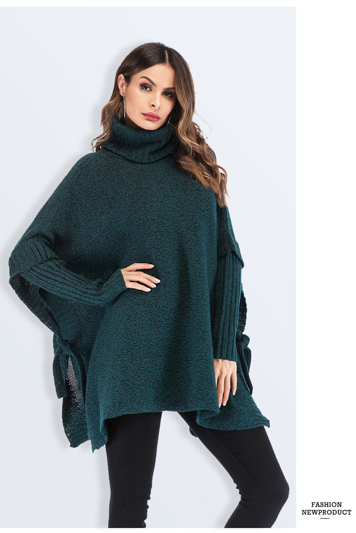 2023 New Large Size Women's Turtleneck Sweater Loose Sweater Women's Knitwear-Sweaters-Zishirts