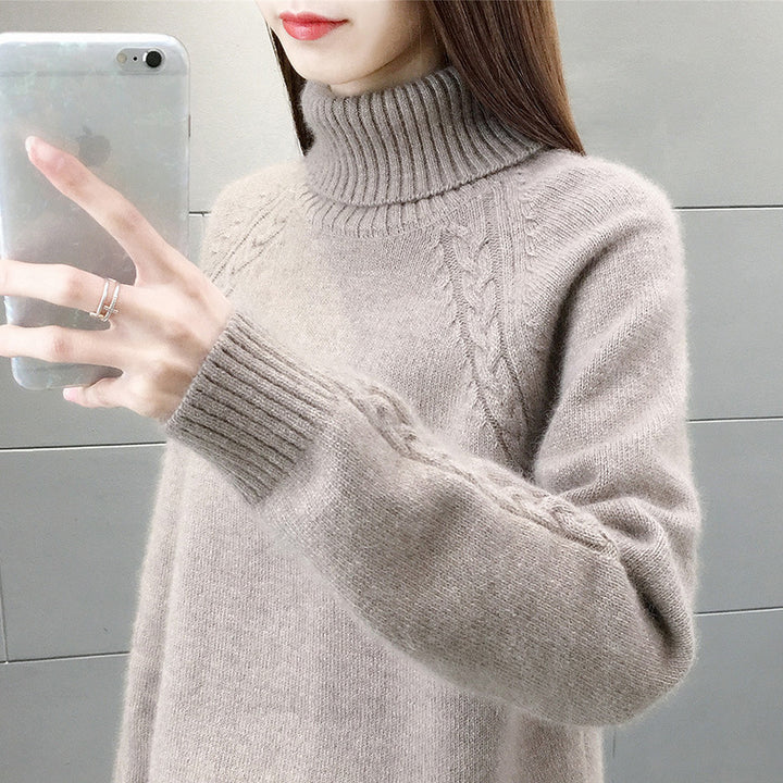 Women's Turtleneck Pullover Japanese Style-Suits & Sets-Zishirts