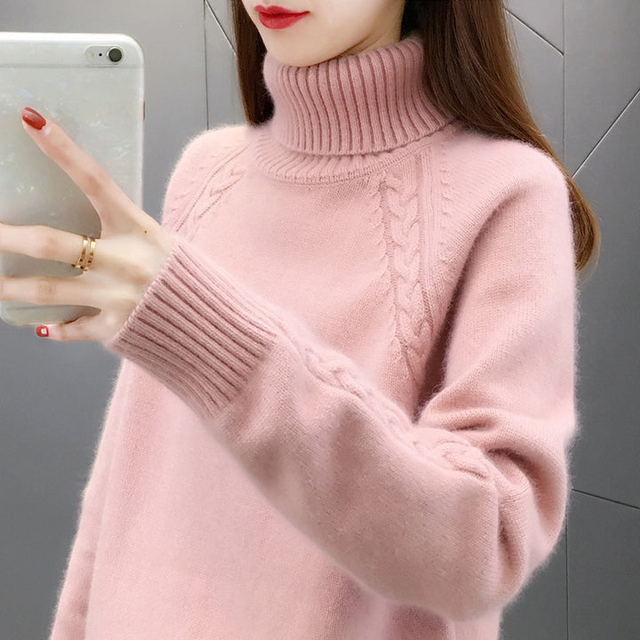 Women's Turtleneck Pullover Japanese Style-Suits & Sets-Zishirts