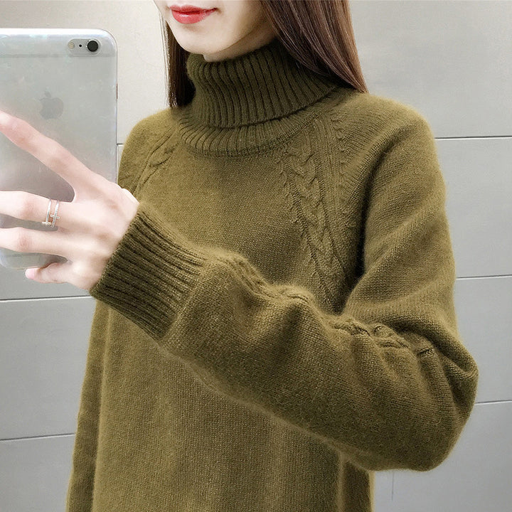 Women's Turtleneck Pullover Japanese Style-Suits & Sets-Zishirts