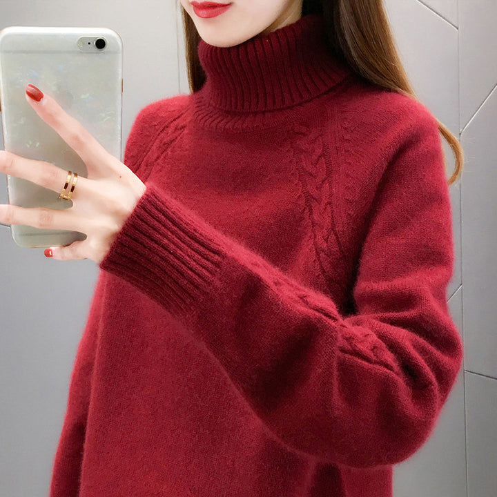 Women's Turtleneck Pullover Japanese Style-Suits & Sets-Zishirts