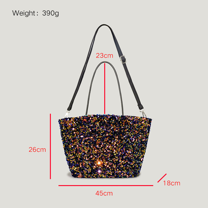 Autumn And Winter Super Flash Sequin Tote Bag Female Bling Sequins-Women's Bags-Zishirts