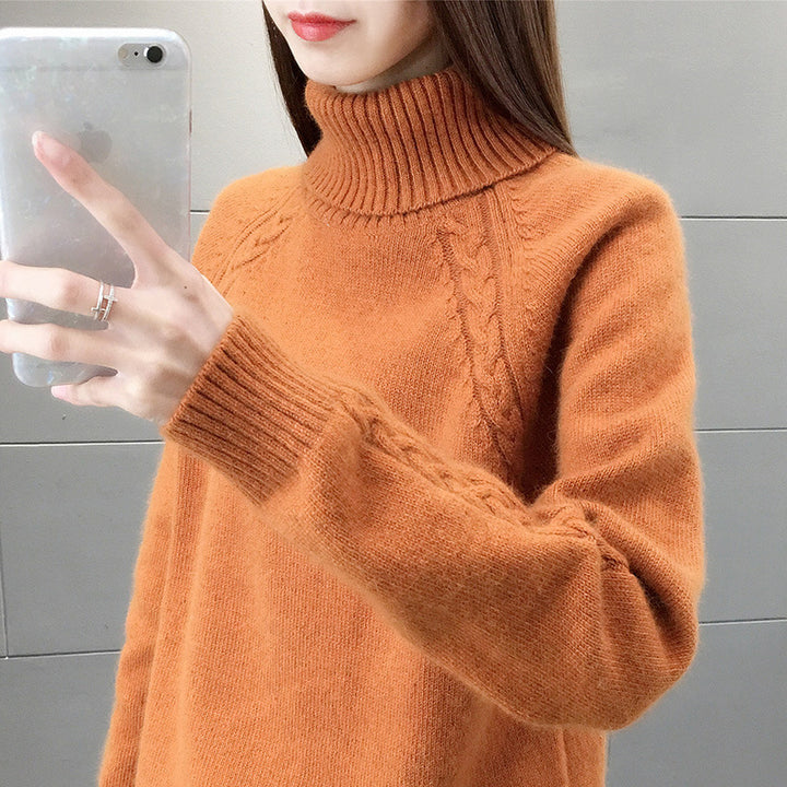 Women's Turtleneck Pullover Japanese Style-Suits & Sets-Zishirts