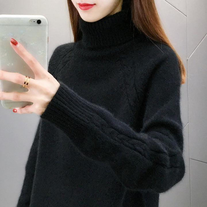 Women's Turtleneck Pullover Japanese Style-Suits & Sets-Zishirts