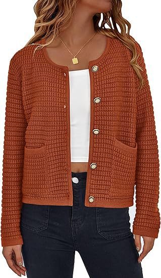 Women's Knitted Button Cardigan Top-Jackets-Zishirts