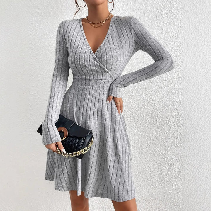 Sexy Slimming Beam Waist Long Sleeve Dress-Lady Dresses-Zishirts